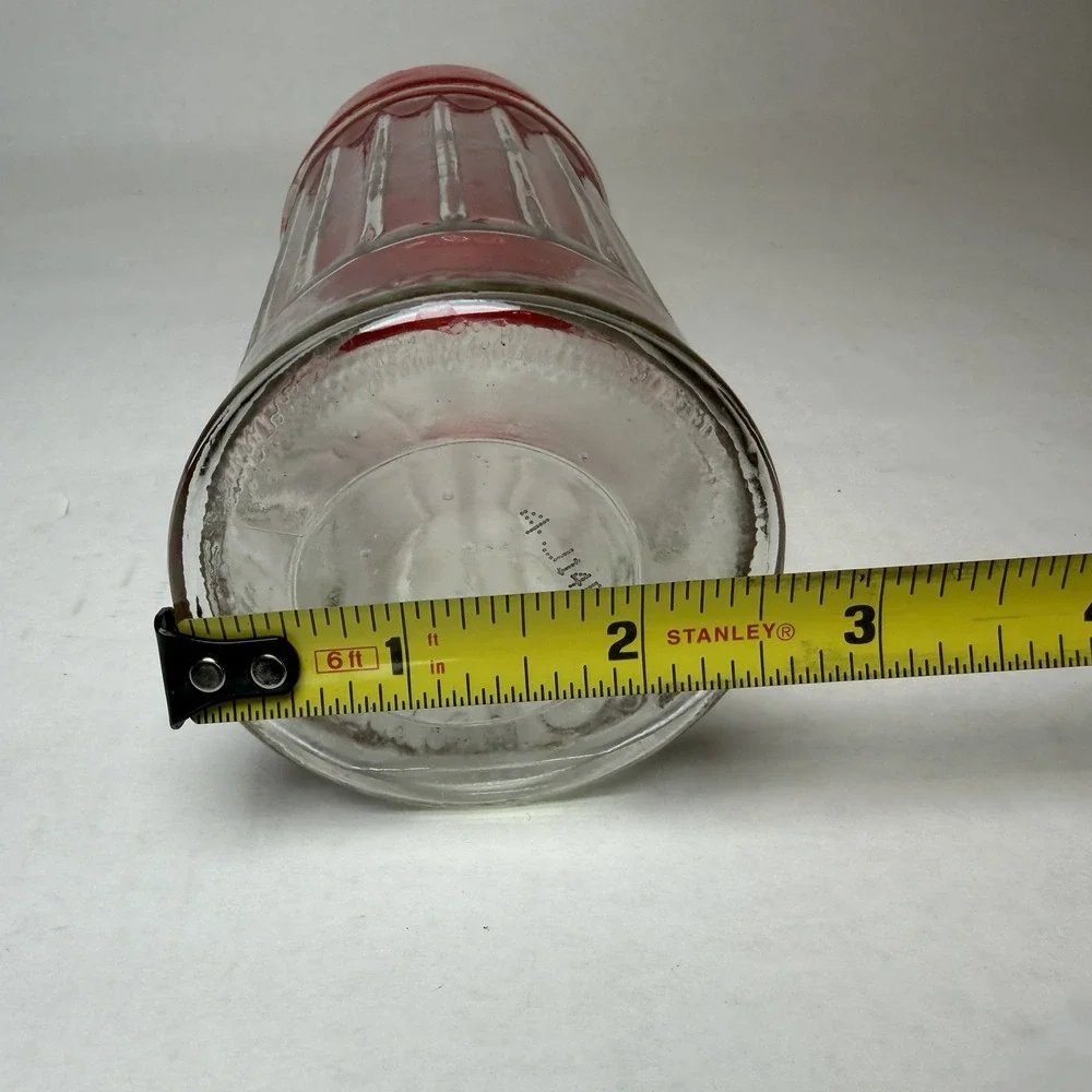 Vintage NutraSweet Brand Sweetener Ribbed Glass Jar w/Plastic Shaker Lid